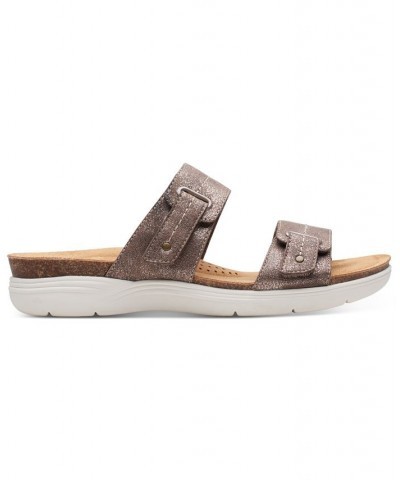 Women's April Dusk Slip-On Slide Sandals Brown $43.68 Shoes