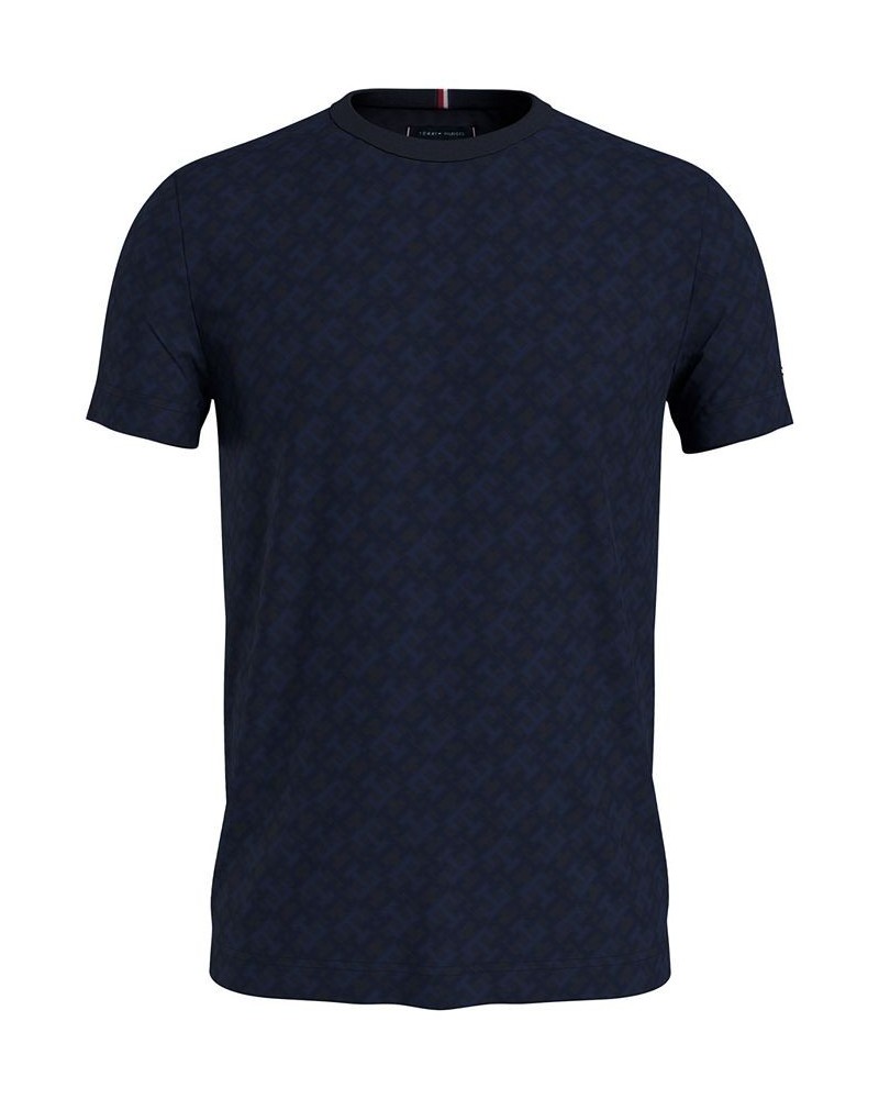 Men's Allover Monogram Print Short Sleeve Tee Carbon Nav $31.34 T-Shirts