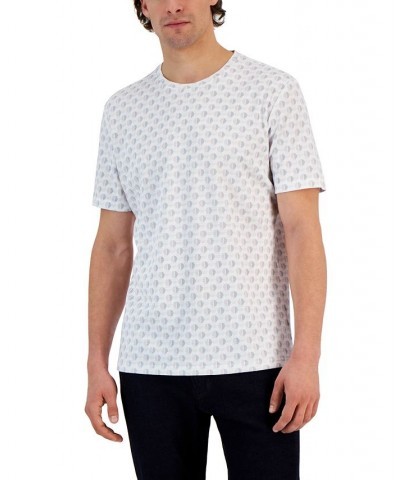 Above Short Sleeve Crewneck Geo Pattern T-Shirt White $10.34 T-Shirts