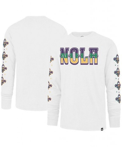 Men's White New Orleans Pelicans City Edition Downtown Franklin Long Sleeve T-shirt $32.63 T-Shirts