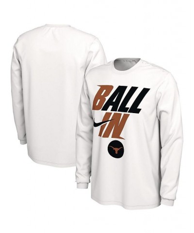 Men's White Texas Longhorns Ball In Bench Long Sleeve T-shirt $18.80 T-Shirts