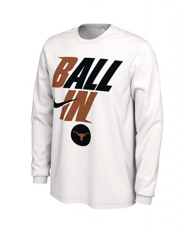 Men's White Texas Longhorns Ball In Bench Long Sleeve T-shirt $18.80 T-Shirts