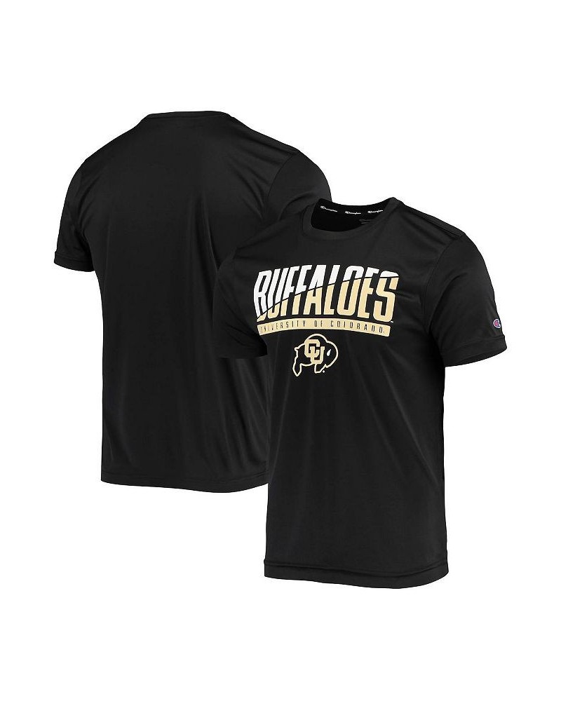 Men's Black Colorado Buffaloes Wordmark Slash T-shirt $20.79 T-Shirts