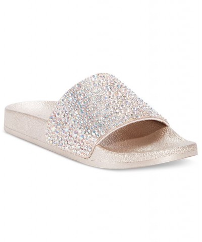 Women's Peymin Pool Slides Silver $26.18 Shoes