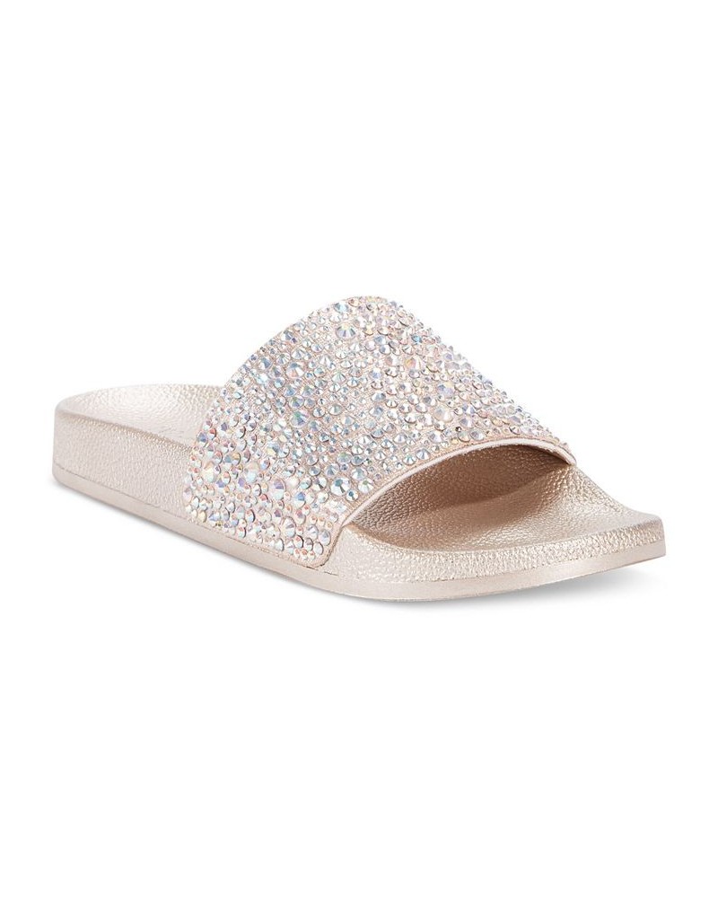 Women's Peymin Pool Slides Silver $26.18 Shoes