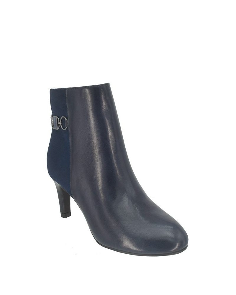 Women's Neena Ankle Bootie with Memory Foam Blue $36.90 Shoes