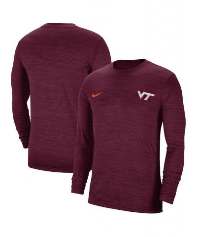 Men's Maroon Virginia Tech Hokies Velocity Legend Performance Space-Dye Long Sleeve T-shirt $24.50 T-Shirts