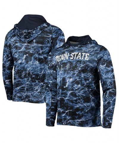 Men's Navy Penn State Nittany Lions Mossy Oak SPF 50 Performance Long Sleeve Hoodie T-shirt $35.74 T-Shirts