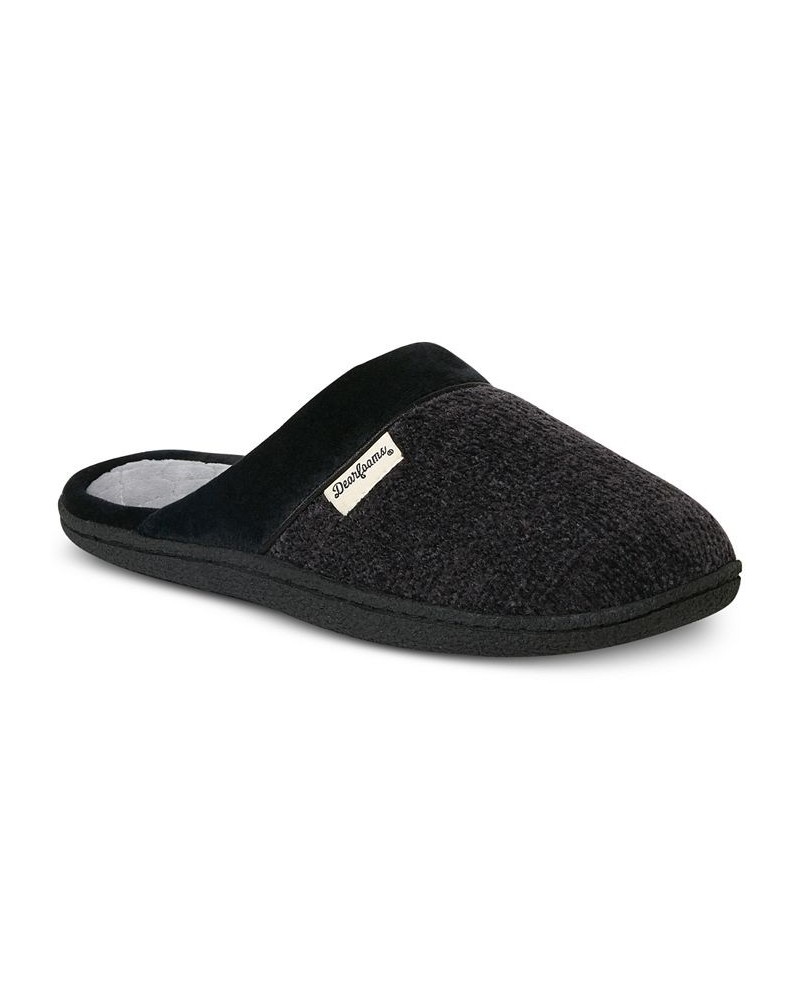 Women's Samantha Chenille Closed Toe Scuff Slippers Black $22.08 Shoes