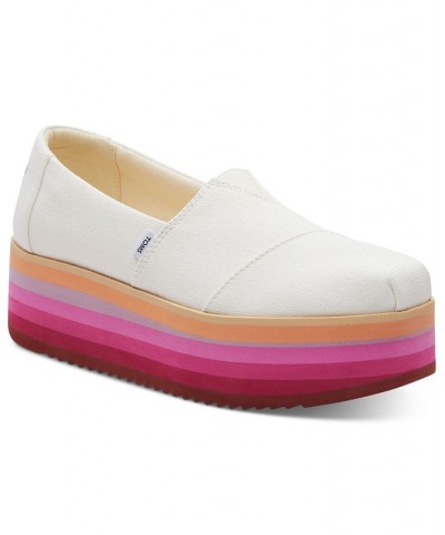 Women's Alpargata Slip-On Platform Flats White $35.55 Shoes