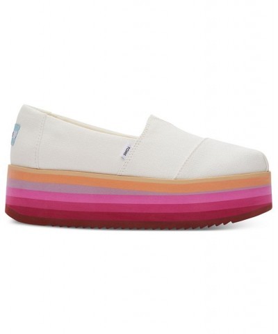 Women's Alpargata Slip-On Platform Flats White $35.55 Shoes