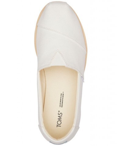 Women's Alpargata Slip-On Platform Flats White $35.55 Shoes