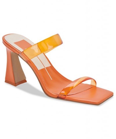 Women's Novah Two-Band Vinyl Strap Sandals Orange $60.75 Shoes