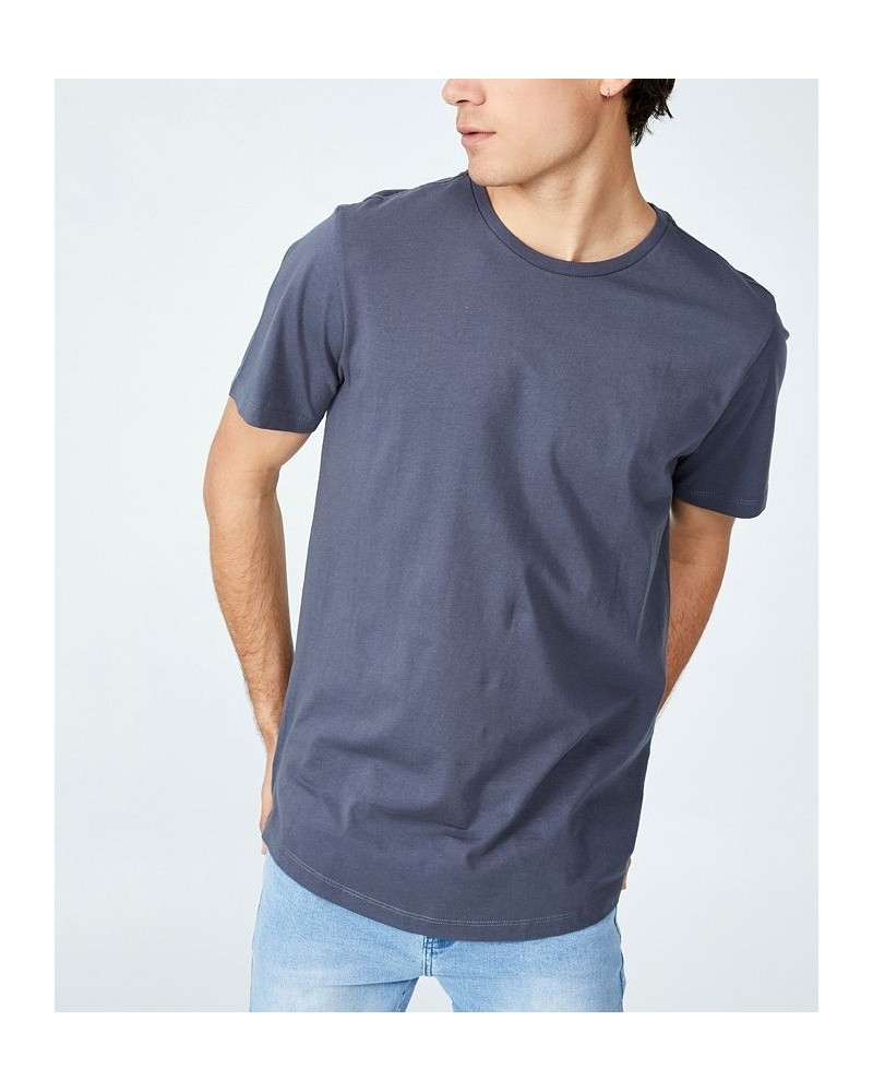 Men's Organic Longline T-shirt Dusty Denim $17.99 T-Shirts