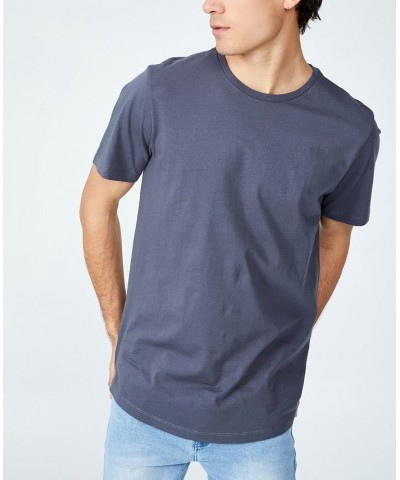 Men's Organic Longline T-shirt Dusty Denim $17.99 T-Shirts