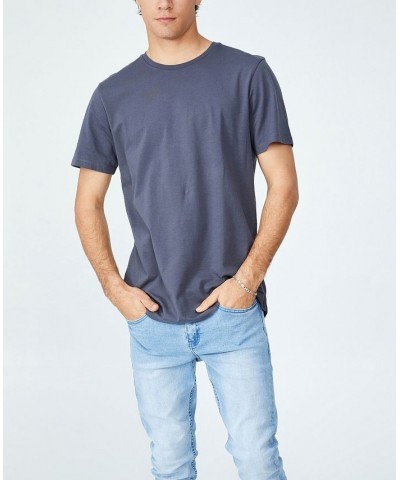 Men's Organic Longline T-shirt Dusty Denim $17.99 T-Shirts