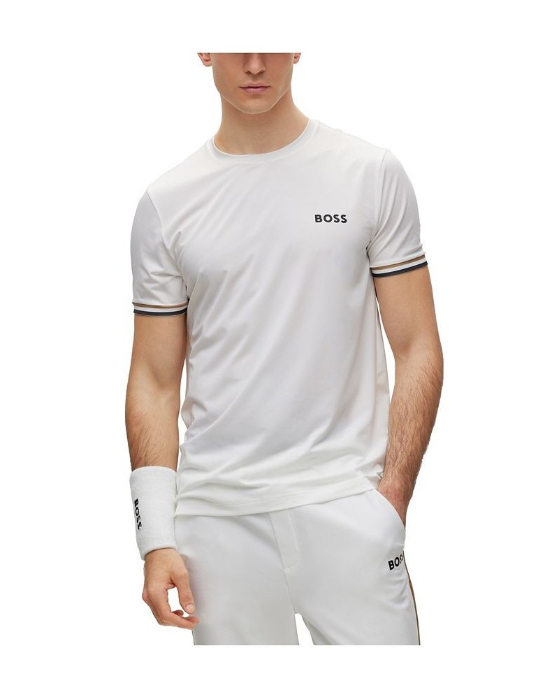 BOSS Men's Matteo Berrettini Signature Stripe Crew-Neck T-shirt White $52.92 T-Shirts