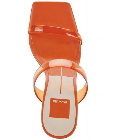 Women's Novah Two-Band Vinyl Strap Sandals Orange $60.75 Shoes