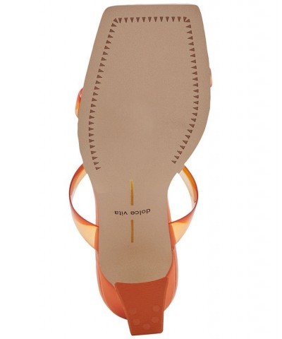 Women's Novah Two-Band Vinyl Strap Sandals Orange $60.75 Shoes