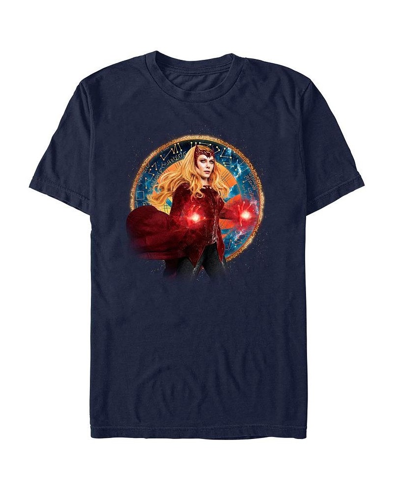 Men's Likeness Doctor Strange Movie 2 Wanda Portrait Short Sleeve T-shirt Blue $17.50 T-Shirts