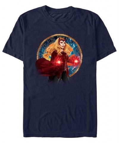 Men's Likeness Doctor Strange Movie 2 Wanda Portrait Short Sleeve T-shirt Blue $17.50 T-Shirts