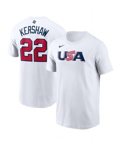 Men's Clayton Kershaw White USA Baseball 2023 World Baseball Classic Name and Number T-shirt $20.50 T-Shirts