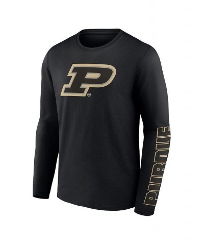 Men's Branded Black Purdue Boilermakers Double Time 2-Hit Long Sleeve T-shirt $25.19 T-Shirts