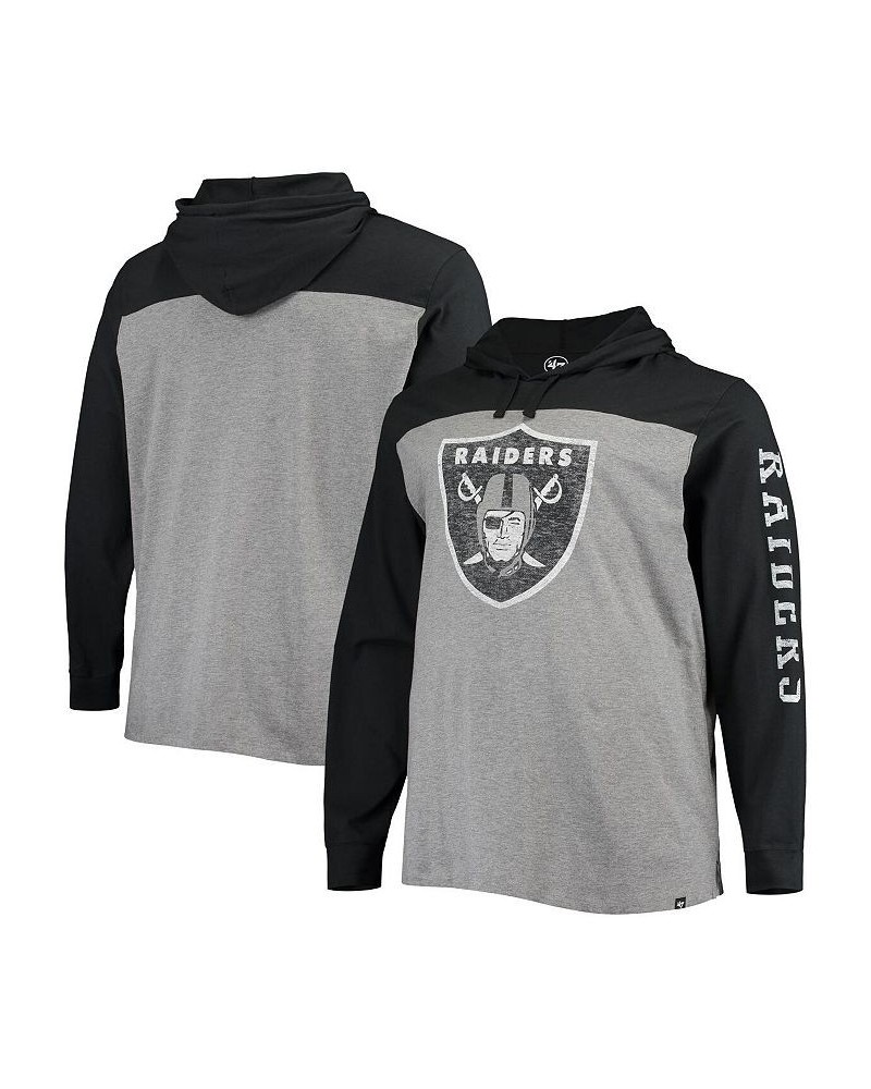 Men's Heathered Gray, Black Las Vegas Raiders Franklin Wooster Long Sleeve Hoodie T-shirt $26.51 T-Shirts