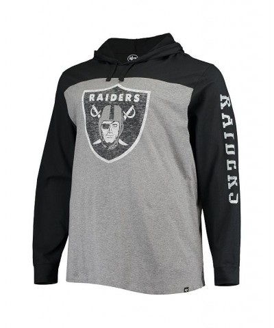 Men's Heathered Gray, Black Las Vegas Raiders Franklin Wooster Long Sleeve Hoodie T-shirt $26.51 T-Shirts