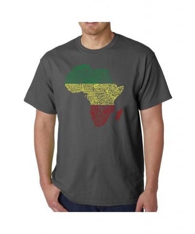 Men's Word Art - Countries in Africa T-Shirt Gray $17.50 T-Shirts