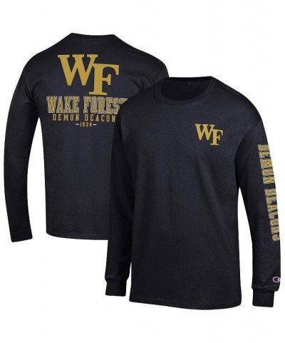 Men's Black Wake Forest Demon Deacons Team Stack Long Sleeve T-shirt $29.49 T-Shirts