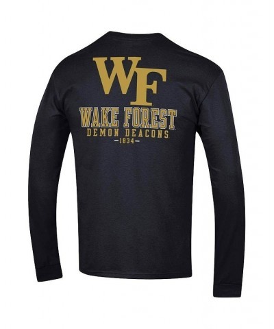 Men's Black Wake Forest Demon Deacons Team Stack Long Sleeve T-shirt $29.49 T-Shirts