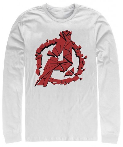 Marvel Men's Avengers Endgame Shattered Logo, Long Sleeve T-shirt White $16.00 T-Shirts