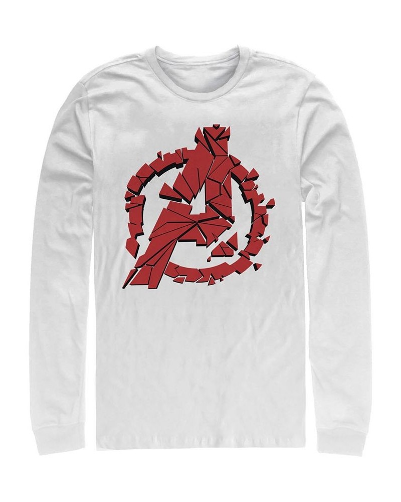 Marvel Men's Avengers Endgame Shattered Logo, Long Sleeve T-shirt White $16.00 T-Shirts