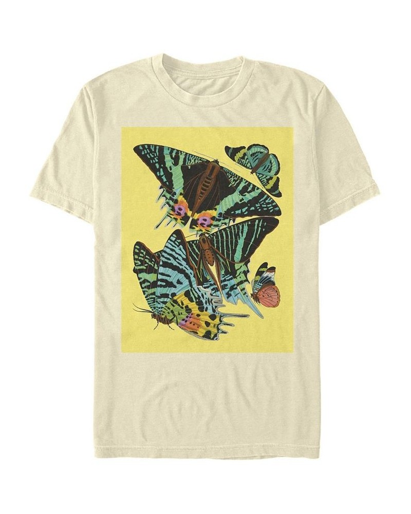 Men's Papillons Squared Short Sleeve Crew T-shirt Tan/Beige $20.29 T-Shirts