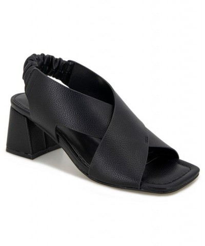 Women's Nancy Square Toe Sandals Black $47.17 Shoes