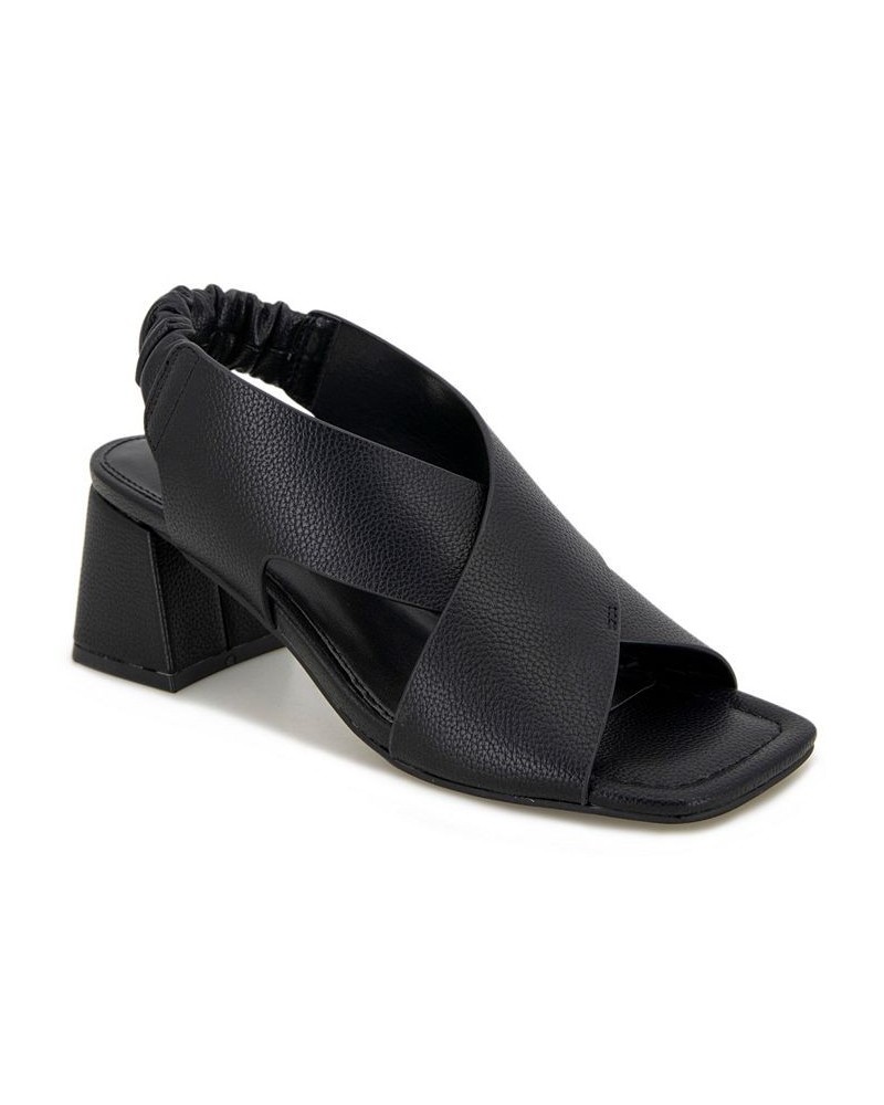 Women's Nancy Square Toe Sandals Black $47.17 Shoes