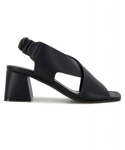 Women's Nancy Square Toe Sandals Black $47.17 Shoes