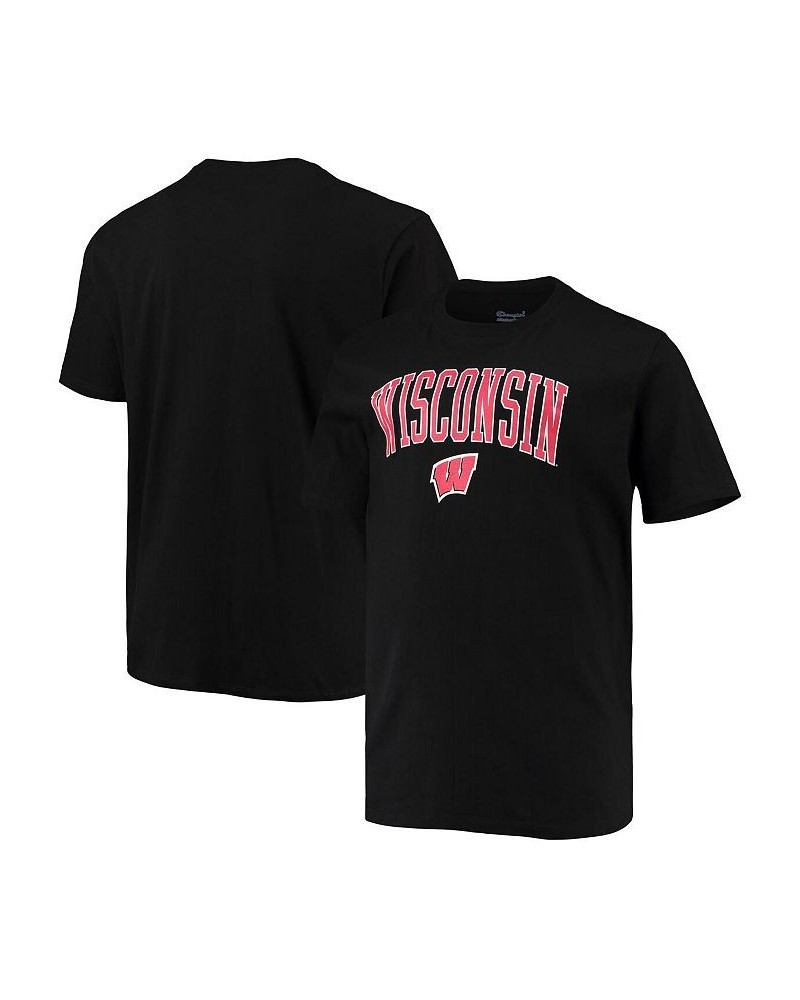 Men's Black Wisconsin Badgers Big and Tall Arch Over Wordmark T-shirt $22.39 T-Shirts