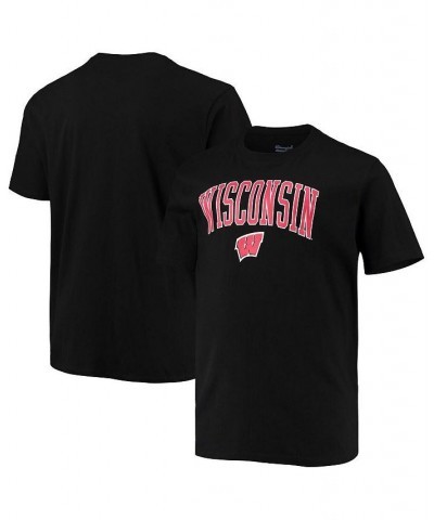 Men's Black Wisconsin Badgers Big and Tall Arch Over Wordmark T-shirt $22.39 T-Shirts