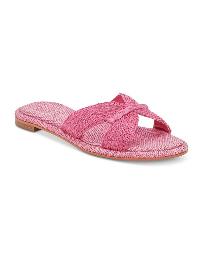 Women's Atomic Raffia Slide Sandals Purple $37.80 Shoes