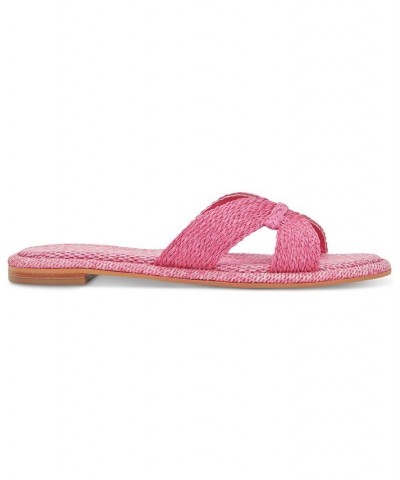 Women's Atomic Raffia Slide Sandals Purple $37.80 Shoes