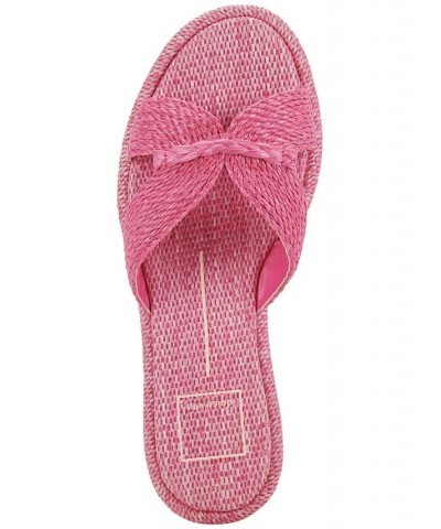 Women's Atomic Raffia Slide Sandals Purple $37.80 Shoes