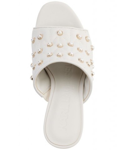 Women's Aviva Studded Platform Sandals White $55.65 Shoes