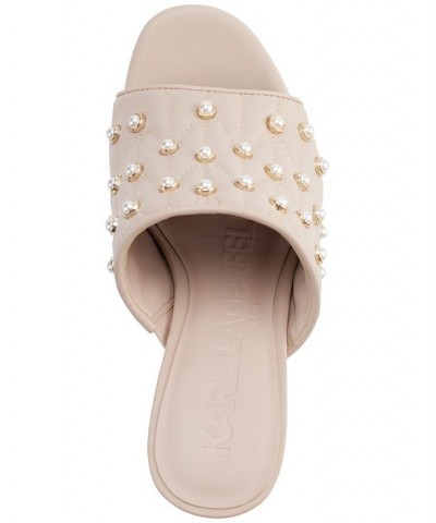 Women's Aviva Studded Platform Sandals White $55.65 Shoes