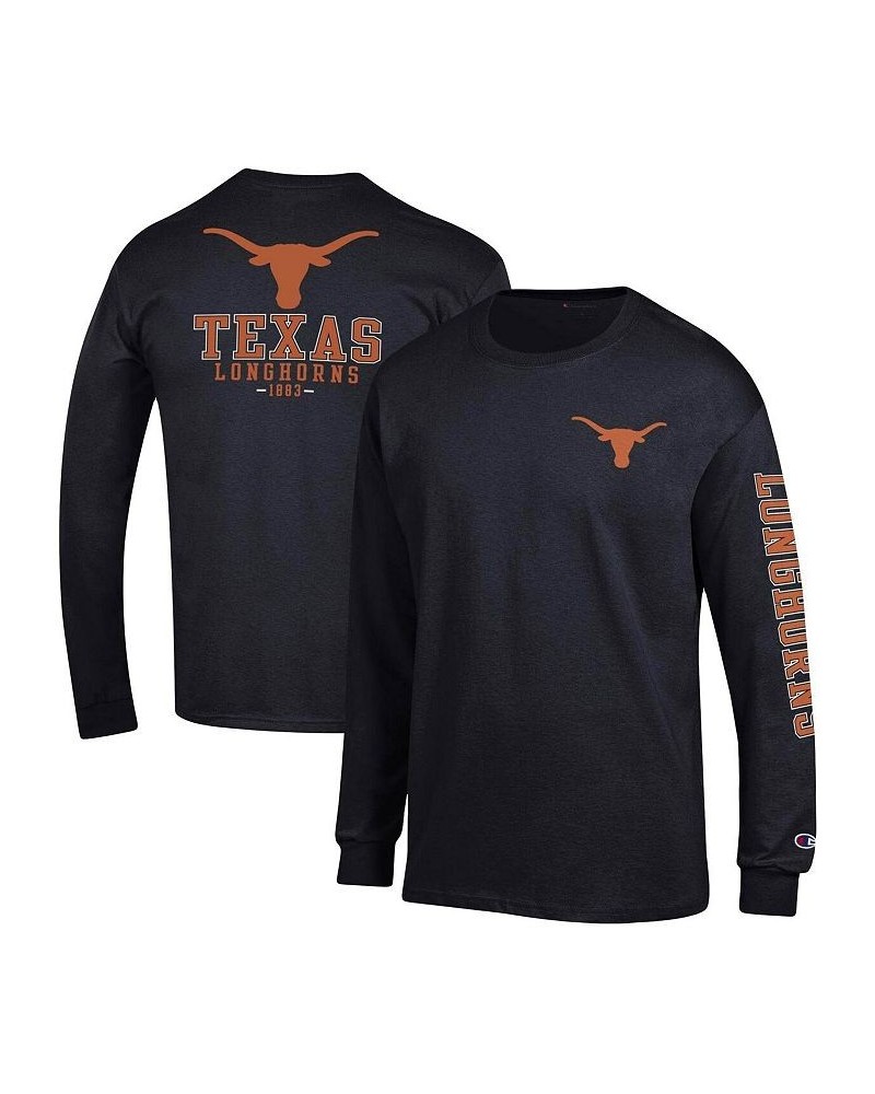 Men's Black Texas Longhorns Team Stack Long Sleeve T-shirt $27.99 T-Shirts