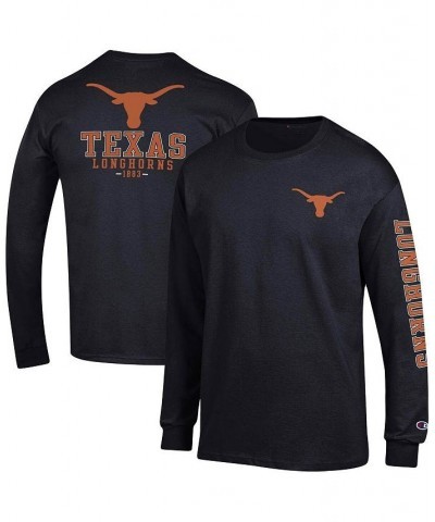 Men's Black Texas Longhorns Team Stack Long Sleeve T-shirt $27.99 T-Shirts