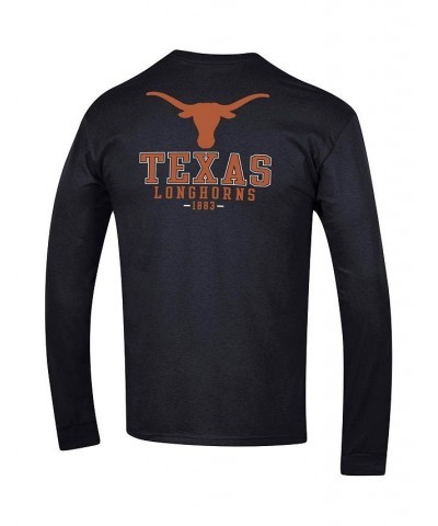 Men's Black Texas Longhorns Team Stack Long Sleeve T-shirt $27.99 T-Shirts