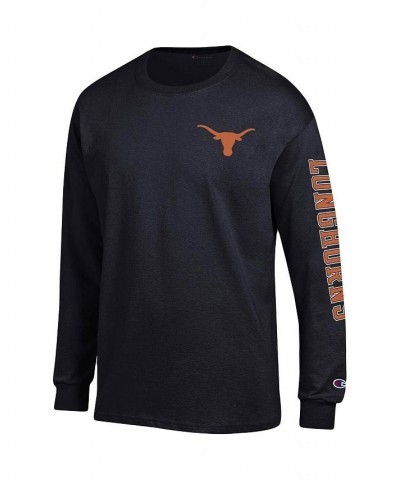 Men's Black Texas Longhorns Team Stack Long Sleeve T-shirt $27.99 T-Shirts