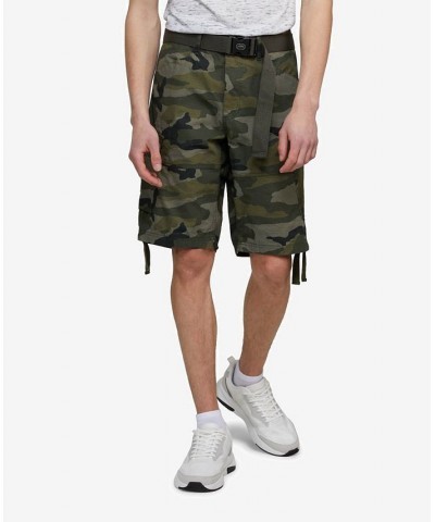 Men's Big and Tall Recon-Go Belted Cargo Shorts Green $29.00 Shorts